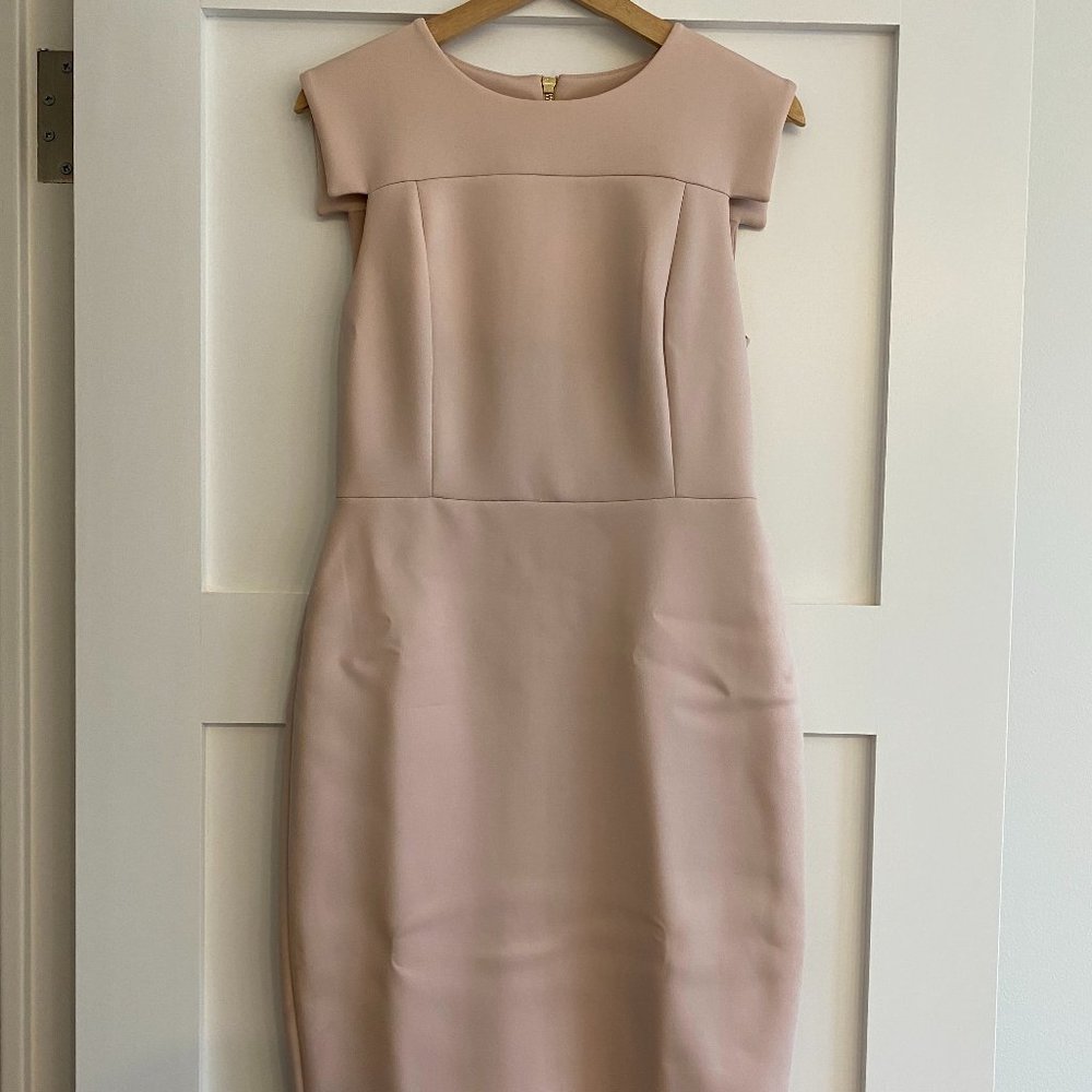 Calvin Klein Pink Scuba Dress with Capped Sleeves